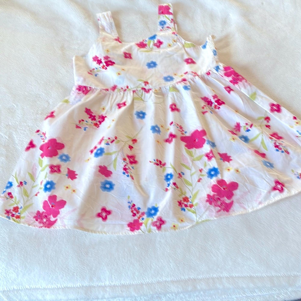 Floral pink and white summer dress. Toddler 4T